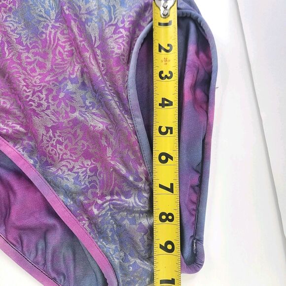 Vtg 80s Rose Marie Reid Rose Purple Pink Shimmery Silver Halter Swimsuit S/M/10 - Picture 16 of 16